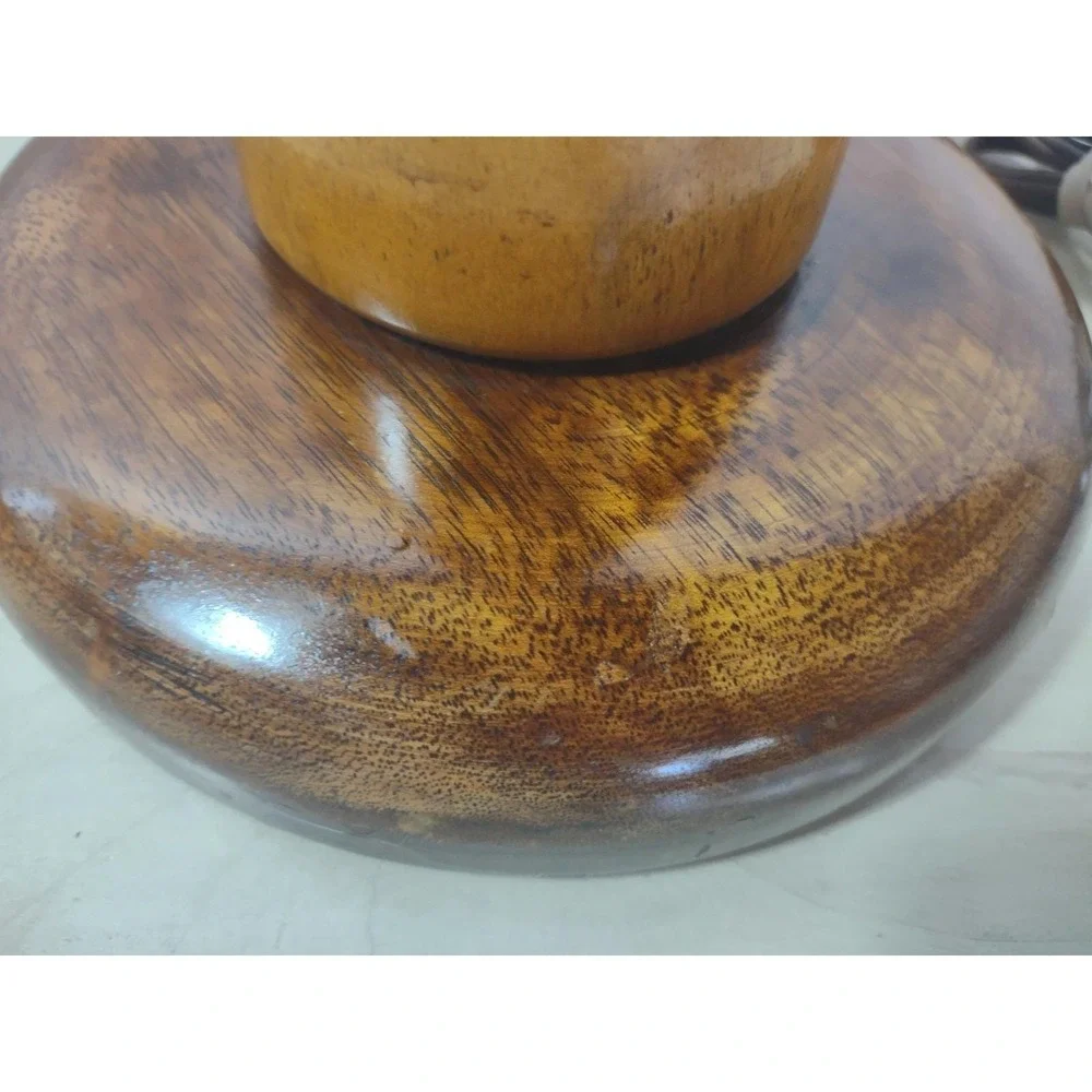 Vintage Wooden Table Lamp Base Retro Turned Wood Cottagecore Granny 1960's Chic